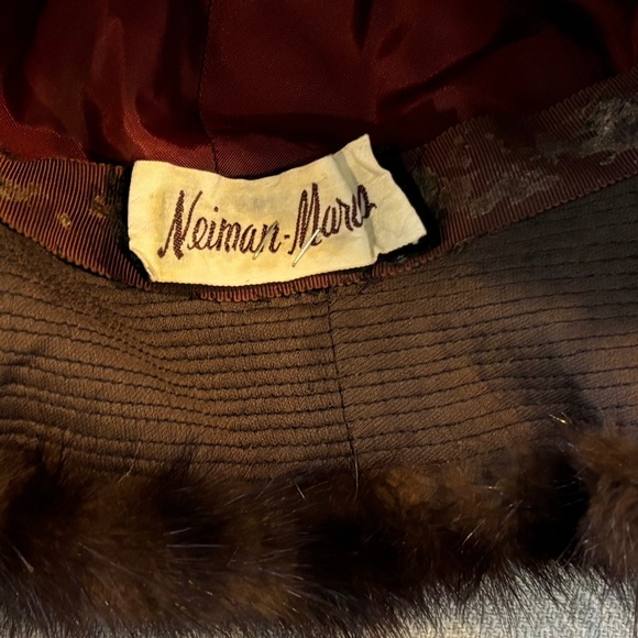 Gorgeous Vintage Wide Brimmed Brown Fur Hat Neiman Marcus - Picture 5 of 7